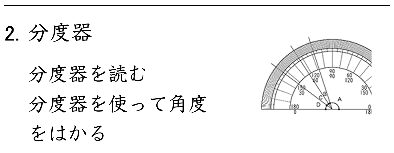 分度器を使って角度を測る練習問題