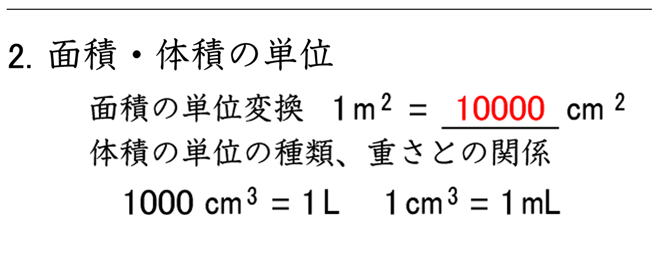 面積・体積の単位変換と、体積や重さの関係を考える問題