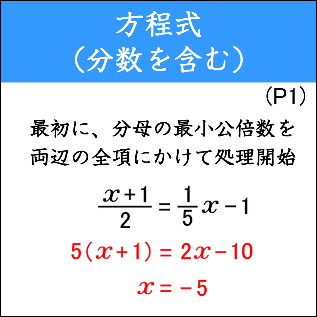 分数を含む方程式の問題