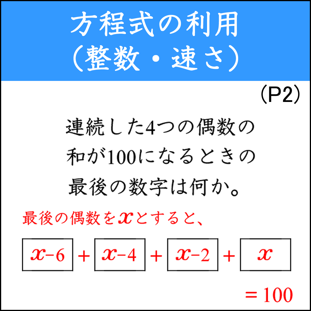 連続した整数・速さの問題