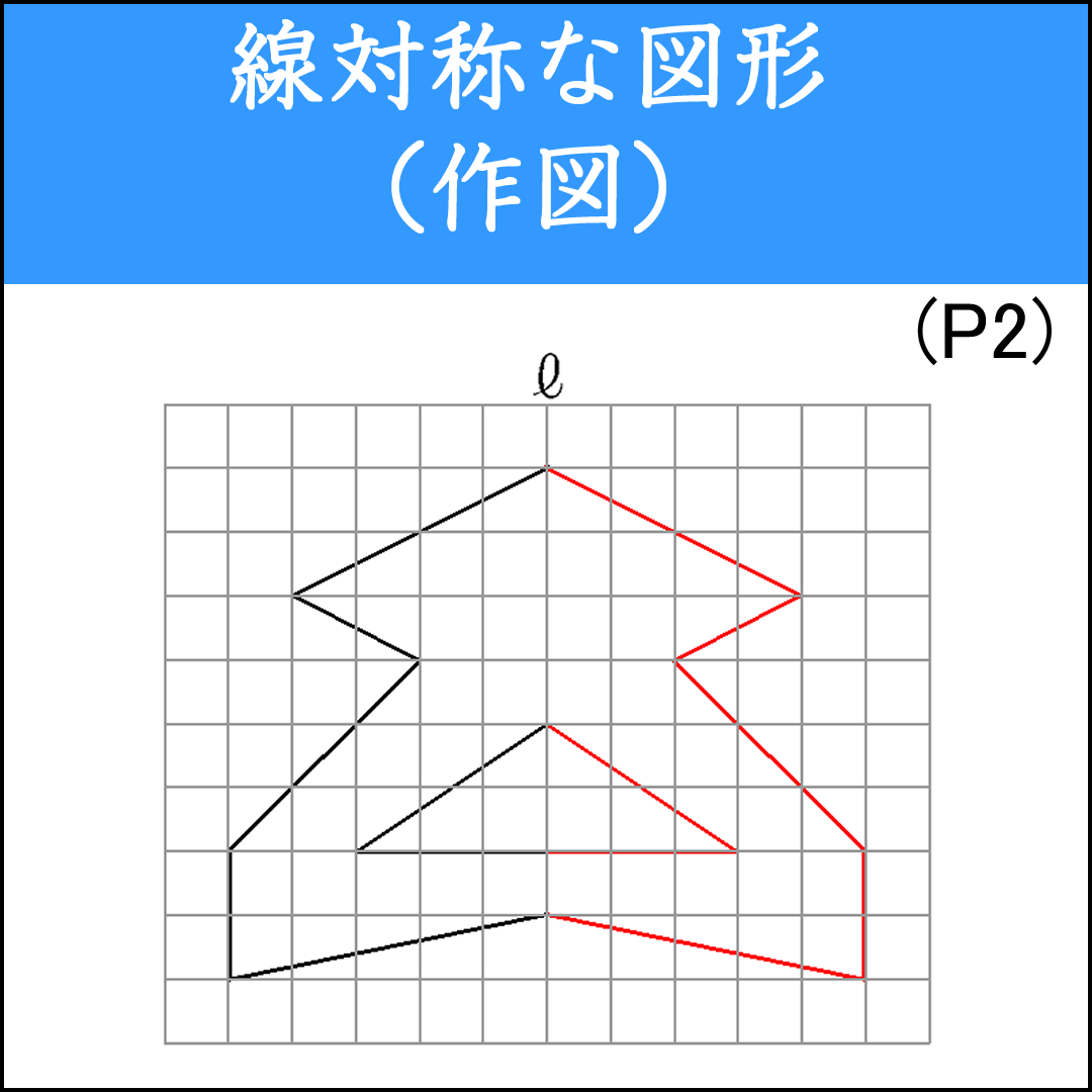 線対称な図形の対称軸を作図する問題