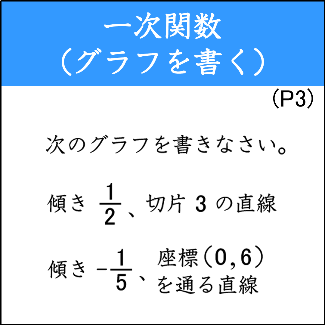 一次関数のグラフを描く問題（1）
