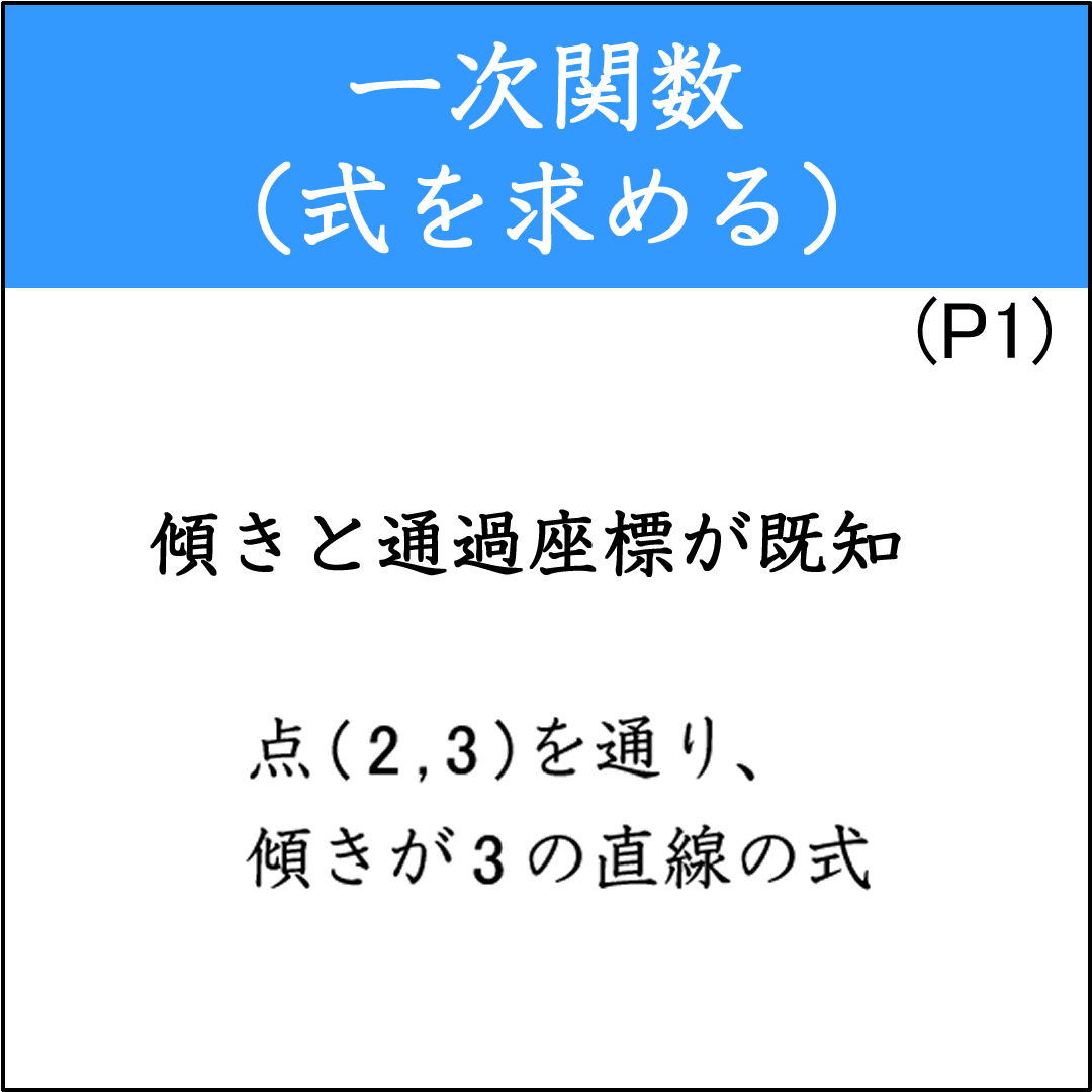 条件を与えて一次関数の式を求める問題（1）
