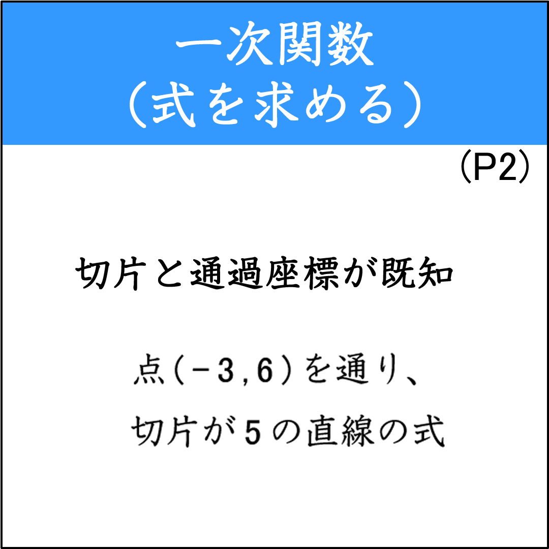 条件を与えて一次関数の式を求める問題（2）