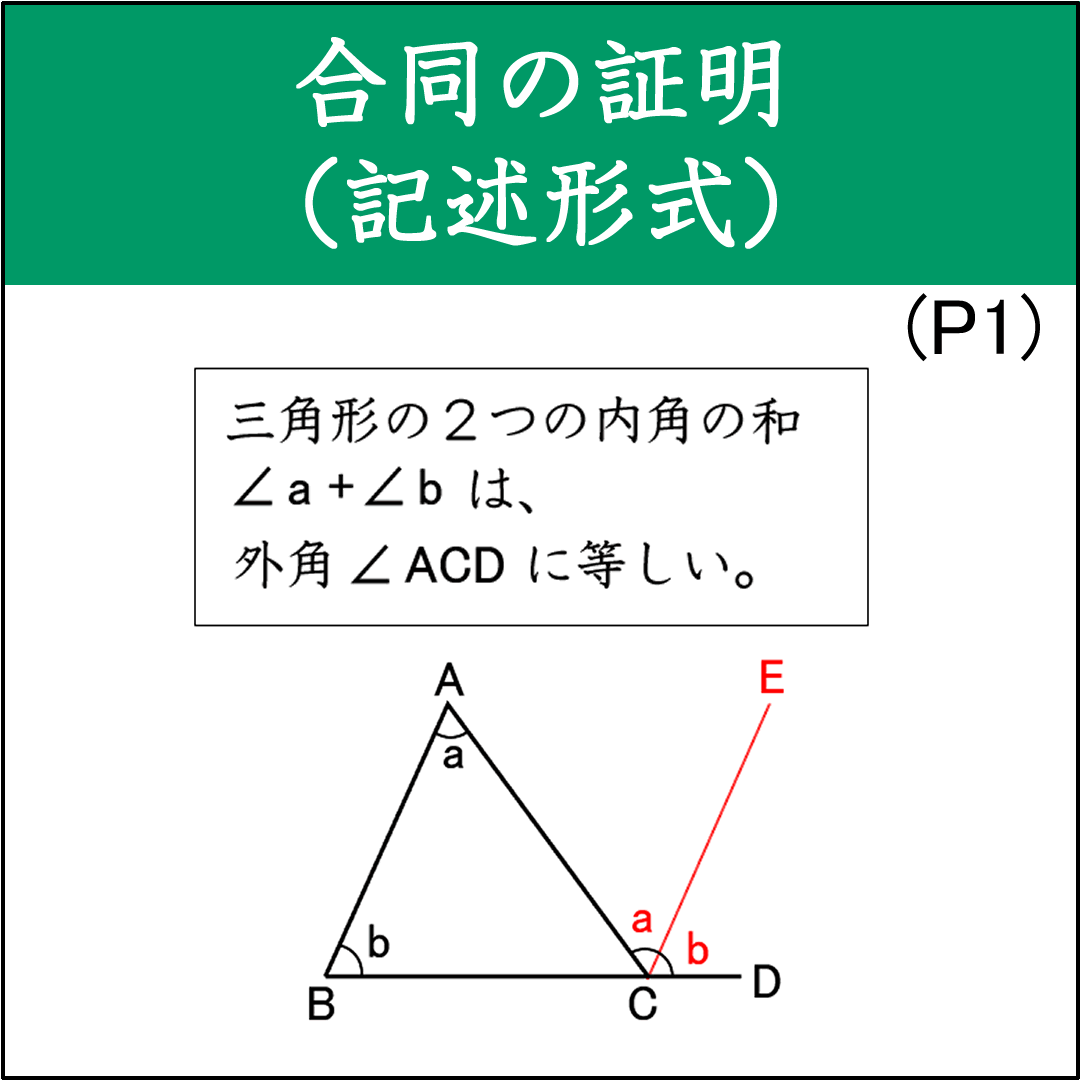 合同な図形の証明問題（1）（記述形式）