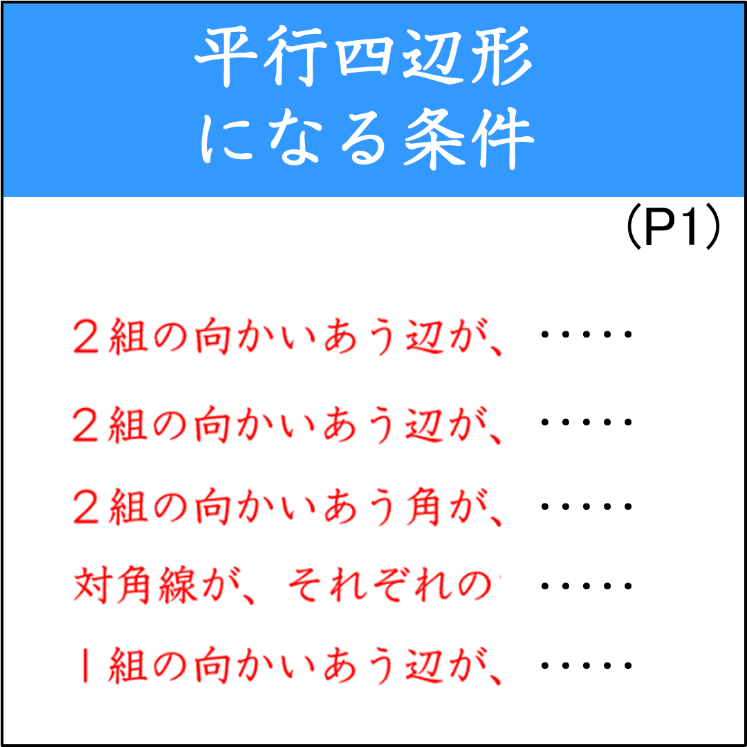 平行四辺形になる条件を学ぶ基本問題