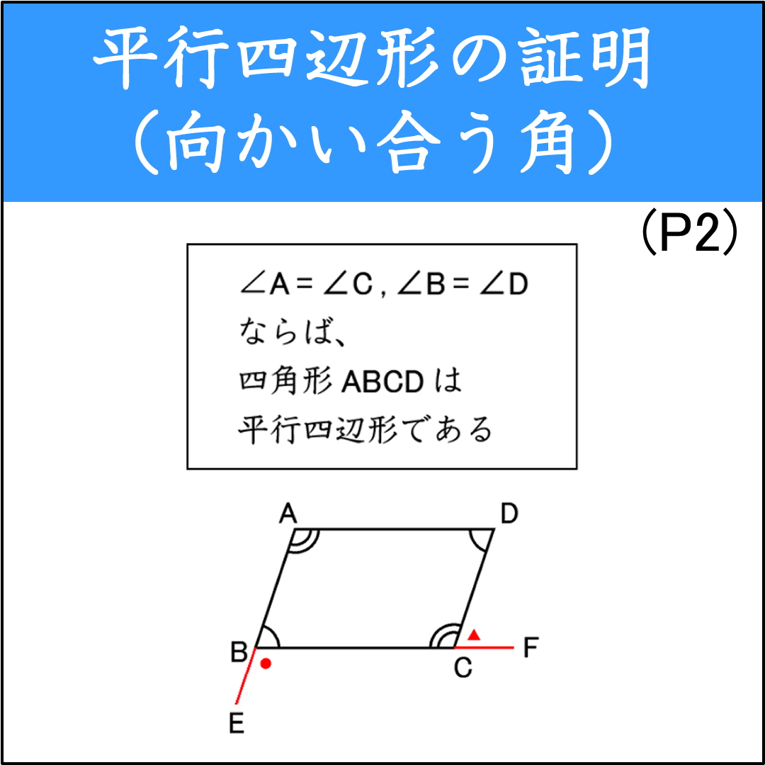 平行四辺形になる条件を使った証明問題（1）