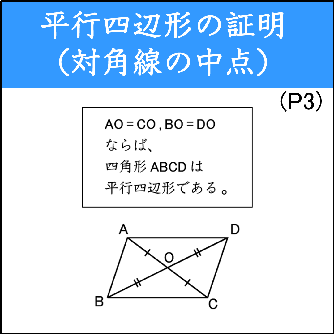 平行四辺形になる条件を使った証明問題（2）