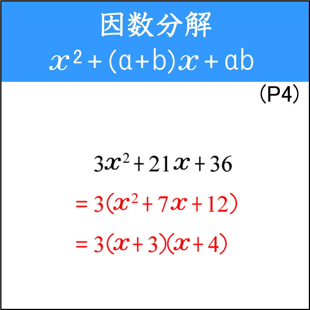 乗法の公式を使って因数分解する基本問題（3）