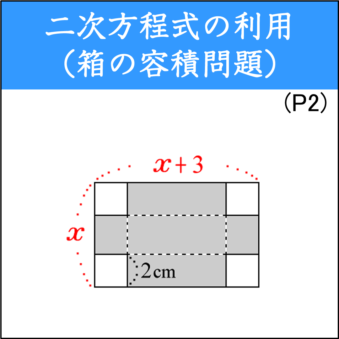 二次方程式の利用問題（箱の容積）