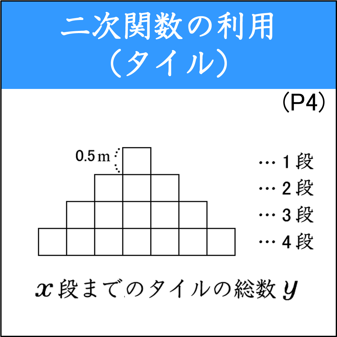 二次関数の利用問題（タイルの総数）
